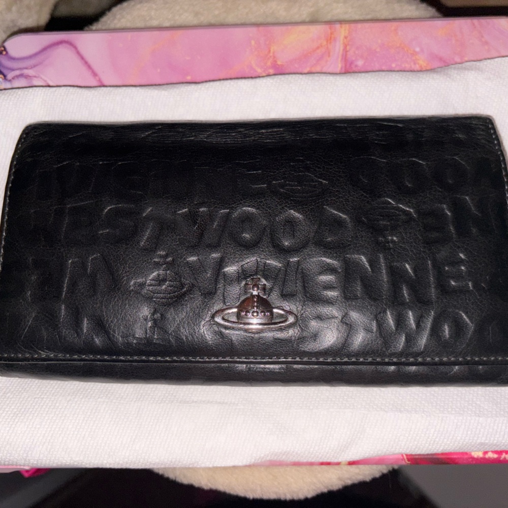 Vivienne Westwood Black Embossed Leather Wallet